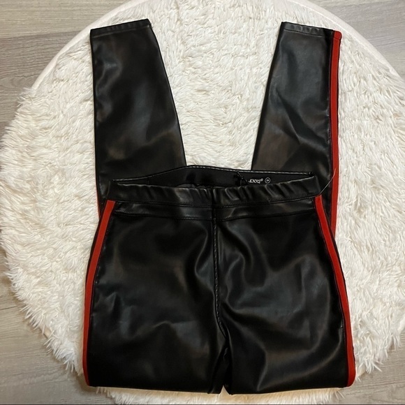 Blank NYC Light my Fire Faux Leather Pull on Pants with Red Stripes - Picture 3 of 12